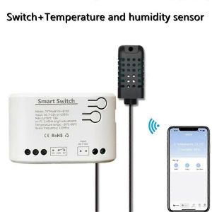 Tuya Smart Life WiFi Commutateur Relais Temperature Humidite Surveillance Thermostat Capteur Passif Sec Cont - Neuf