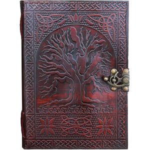 Chenquansarl-Journal En Cuir A5 Avec Fermoir Arbre De Vie En Relief - Carnet Vierge Fait &Agrave; La Main - Pour Homme Et Femme - Papier Non Lign&eacute; - Meilleur Cadeau - Carnet De Croquis - Journal De Voyage P - Neuf