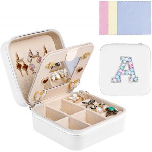 Tianyi-Petite Boîte À Bijoux De Voyage Protable Boîte De Rangement De Bijoux Cuir, Femme Fille Mini Organisateur De Bijoux Pour Bagues Boucles D'oreilles Chaînes - Neuf