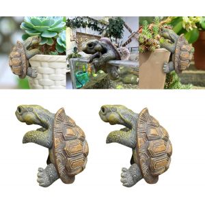 MEVRONISSHOP-D&eacute;coration de bassin - Mini &eacute;tang - Statue d&eacute;corative de jardin pour l'ext&eacute;rieur - Tortue - Pot de fleurs &agrave; suspendre - D&eacute;coration de jardin - Animaux pour balcon, &eacute;tang de jardin, terra - Neuf
