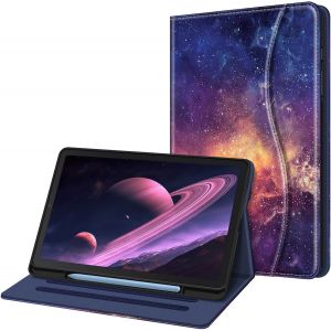Coque Pour Samsung Galaxy Tab S6 Lite 10.4 Pouces 2024/2022/2020 - Housse Multipositions Etui Avec Poche Frontale Et Fonction Sommeil/R&eacute;veil Automatique, Galaxie - Neuf