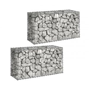 Lot De 2 Gabions Pour Pierre 100 X 30 X 50 Cm - Neuf