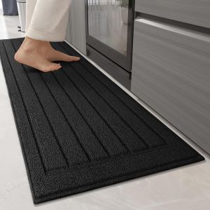 Ulteronixshop-Tapis De Cuisine Antid&eacute;rapant 44x150cm, Lavable En Machine, Tapis Devant Evier Absorbant, Confortable Et Durable Pour Cuisine, Salle &Agrave; Manger, Salon - Noir - Neuf