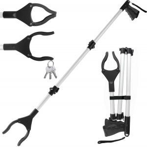 KALANKA-108cm Pince Ramasse Objet pour Personnes g&eacute;es et Handicap&eacute;s Aimants, Outils de Ramassage Pince Telescopique Rotative pour Attraper Les Objets, Pince Ramasse Dechets (Noir) - Neuf