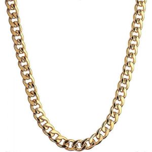 Katea Collier Plaqué Or 18 Carats, Bijoux Pour Hommes 10mm De Large Hip Hop Collier Chaîne, Acier Inoxydable 19 - Neuf