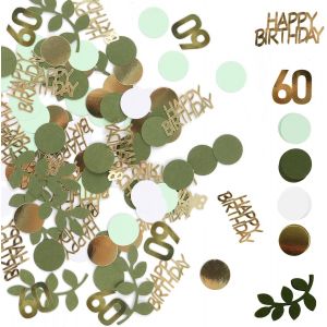 Lot de 400 confettis décoratifs pour 60 ans - Décoration de table d'anniversaire - Confettis Happy Birthday - Décoration de table pour 60 ans - Vert - Pour décoration de table d'anniversaire - Neuf