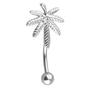 Piercings De Nombril Pour Femmes, Barre De Nombril, Feuille D'erable, Acier Inoxydable, Pendants - Neuf