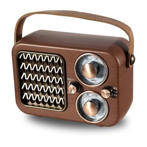 Enceinte Bluetooth Rétro Multifonctionnelle Design Bois Signal Stable 1200mAh YONIS - Neuf