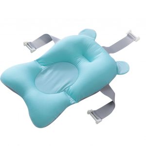 HJLIAN Tapis de bain pour bebe, sur, inoffensif, doux pour la peau, avec boucle, flottabilite solide, pour baignoire, grand format, bleu - Neuf