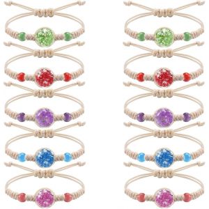 Kalsw-10 Pièces Fleur Bracelet Amitié Fille,Bracelets Tissé Enfant,Bracelet Amitié Fille,Bracelet D'amitié Pour Fille Enfant Femmes,Adolescentes,Filles,Cadeaux De Fête - Neuf