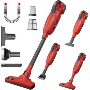 Aspirateur Tra&icirc;neau 2-en-1 Sec & Humide - 1.83m&sup3;/Min D&eacute;bit d'air, pour Voiture et Grande Maison - Kit Complet avec 8 Accessoires, Batterie 20V Amovible - L&eacute;ger et Maniable - Neuf