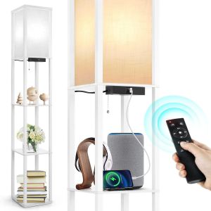 Lampadaire Avec Télécommande, Intensité Variable Et 4 Températures De Couleur Réglables, Minuterie 1h, Lampadaire Led Avec 2 Ports Usb, Lampadaire Avec Abat-Jour Pour Salon, Chambre À Coucher,.[G792] - Neuf