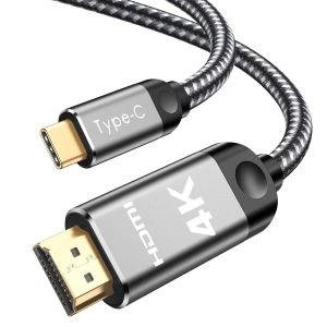 ERYI-Câble Usb C Vers Hdmi 2M,Câble Usb Type C Vers Hdmi 4K Uhd (Compatible Thunderbolt 3) Avec Iphone 16 Pro/15 Pro,Macbook Pro 2018,Macbook Air/Ipad Pro 2018,Samsung Galaxy S23/S22/S10/S9 - Neuf