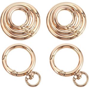 Checarzhn--No1-Lot De 8 Mousquetons Ronds Pour Porte-Monnaie, Dragonne, Fermeture, Sac À Bandoulière, Anneaux, Clip, Porte-Clés, Lanière - Neuf