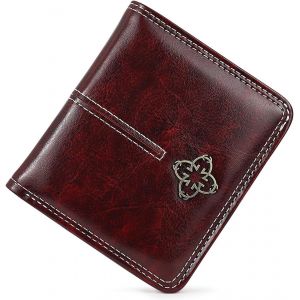 Petit Portefeuille Pour Femme En Cuir Synthétique Souple Avec Fleur Snap Bifold Slim Mini Porte-Monnaie Pour Femme Rétro Porte-Cartes Avec Fermeture Éclair Compartiment À Monnaie Id - Neuf