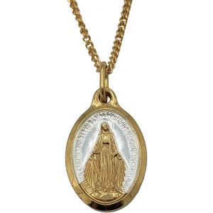 Parure M&eacute;daille Vierge Miraculeuse - Made In Lourdes (Dor&eacute; &Agrave; L'or Fin 24 Carats) - Neuf