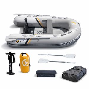 Annexe Gonflable Coasto 2.48m Premium Light Grey &iquest; Sol Dropstitch Eva &iquest; 3+1 Chambres &iquest; Charge 317 Kg &iquest; Jusqu'&agrave; 6 Hp - Neuf