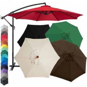 Housse De Rechange Pour Parasol 8 Baleines,Toile De Remplacement Parasol,Diamètre 3m / Ronde Toile (Rouge) - Neuf