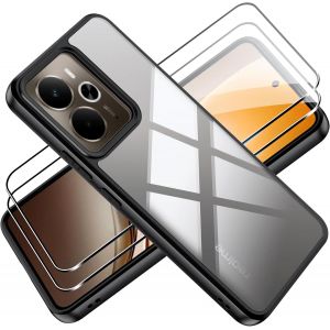 Kal-Coque Pour Realme 14 5g Cover + Verre Trempé Protection Écran Film,Arrière Housse Etui Antichoc Housse Avec Protège-Écran, Case Full Body Protection Bumper Coque - Neuf