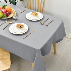 Nappe Carrée Anti-Taches Lavable, Nappe Exterieur Impermeable Jardin, Pour Salle À Manger, Jardin, Fête, Pique Nique, Anniversaire, Mariage Ou Maison, 130x130cm Gris Argenté - Neuf
