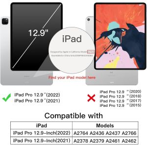 Coque Pour Ipad Pro 12.9 Pouces (6&egrave;me/5&egrave;me G&eacute;n&eacute;ration,Mod&egrave;le 2022/2021) Avec Porte-Stylet,Support La Charge De 2e Pencil,&Eacute;tui Mince Tablette Avec Dos En Tpu Souple (Gris Sid&eacute;ral) - Neuf