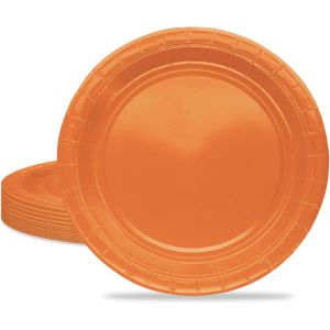 16 Pi&egrave;ces Orange Assiette Pour F&ecirc;te Anniversaire,7 Pouces/18cm Orange Papier Assiette Dessert Plateau Vaisselle Pour D&eacute;coration Anniversaire Homme Femme - Neuf
