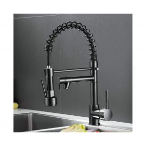 Robinet de cuisine &agrave; douchette extractible, poign&eacute;e unique, laiton, bec pivotant &agrave; 360&deg; - Neuf