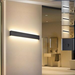 Subzonal-Led Applique Murale Int&eacute;rieur,20w 3000k/4000k/6000k Lumi&egrave;re Lampe Murale,Moderne Aluminium Luminaire Murale,Up Down &Eacute;clairage,Appliques Murales Pour Chambre,Couloir,Salon, Escalier 66cm Noir - Neuf