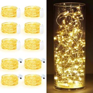 KAL-10 Pièces 3M Chaude Led Chaîne De Lumière Batterie, Étanche Pour Le Bricolage, Fête, Lumières D'Ambiance, Décoration Intérieure Et Extérieure, 4 Pièces Carrées + 6 Pièces Plates - Neuf