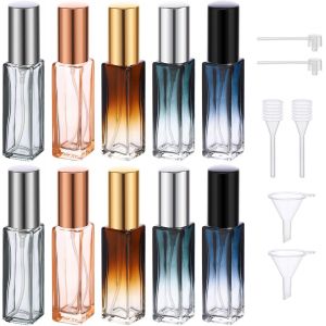 KALANKA-Vaporisateur Parfum, 10 Pièces 10ml Flacon Vide Voyage pour Parfum, Echantillon Parfum Vide, Vaporisateur de Sac Rechargeable, Atomiseur Parfum en Verre pour Vacances - Neuf