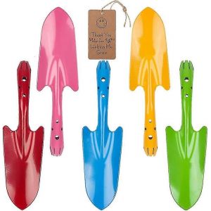 Mini pelle à main en métal coloré,ensemble de truelle Outils de jardin pour la plantation de sol de fleurs Creuser Repiquer - Cadeau de jardinage idéal pour les enfants (paquet de 5) - Neuf