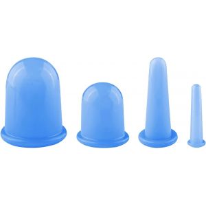 4 Pièces Ventouse Visage Anti Rides, Ventouses Anti Cellulite Minceur, Silicone Massage Cups Corps, Face Cupping Massager Sets Pour Réduit Les Tensions Musculaires Masseur Dos Visage - Neuf