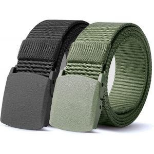Cauc-Ceintures Homme Femme, Tactique Militaire Ceinture Web Boucle En Plastique Ceinture En Toile Nylon Simple Casual R&eacute;glable Sangles L&eacute;ger Anti-Allergie Ceinture Edc - Neuf