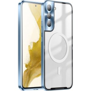 SJZG-Hercn Metal Protective Case For Samsung Galaxy S22+ 5G 6.6"; Ring Magsafe Magnet - Wireless Charging - Aviation Aluminum Metal Protective Bumper Designed - Built-In Camera Lens Film - Slim (Blue - Neuf