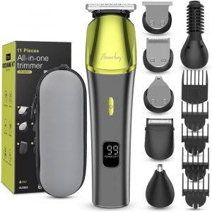 Tondeuse &Agrave; Barbe &Eacute;lectrique 11 En 1,Tondeuse &Agrave; Cheveux Professionelle,Tondeuse Multi-Styles Kit Pour Barbe,Cheveux Et Autres Zones,Autonomie De 80 Min,Cadeau Pour Homme,&Eacute;tui De Voyage - Neuf