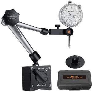 MEVRONISSHOP-Comparateur &agrave; Cadran 0&iquest;20 mm avec Base Magn&eacute;tique Support Articul&eacute; &agrave; 3 Joints 80 kg pour Mesure de Pr&eacute;cision Ensemble Professionnel pour Fraiseuse CNC Imprimante 3D Atelier M&eacute;canique - B - Neuf