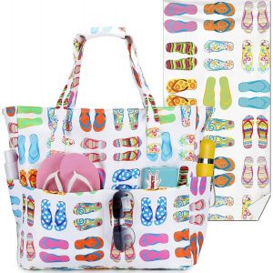 SHIBA-Grand sac de plage avec fermeture éclair pour femme - Imperméable - Sac de transport - Sac de transport - Sac de transport -[1 - Neuf