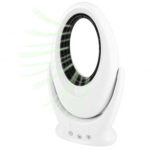 Ventilateur sans pales avec lumiere LED 7 couleurs, rechargeable par USB, silencieux, pour table, exterieur, maison, refroidisseur d'air - Neuf