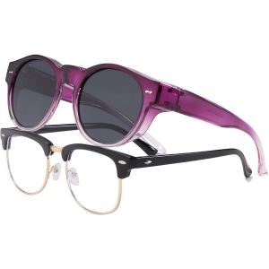 Fdjhy-Surlunettes De Soleil Femme, Lunettes De Soleil De Polarisées Homme Grandes Ronde Lunettes De Soleil À Enfiler Mode Pour Conduite Voyage Peche - Neuf