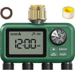 programmateur arrosage 2 Voies, Grand écran LCD, arrosage Automatique pour Jardin,D'irrigation Programmable, Utilisation Simple, Retard de Pluie¿Fonction arrosage Manuel - Neuf