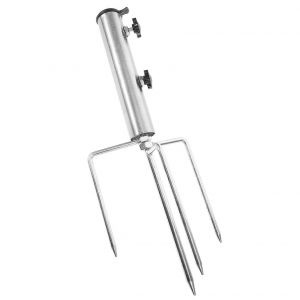 Support De Parasol D'exterieur Robuste Avec Ancrage Au Sol Pour Parasol De Plage, Utilisable Sur L'herbe, Le Sable Et La Terre. Base En Fer Robuste Et Facile A Assembler. - Neuf