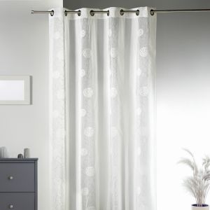 Voilage Raffin&eacute; Fantaisie Brod&eacute; Ronds - Neuf