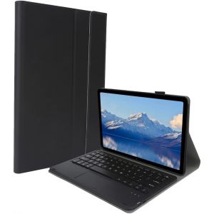 Étui Clavier Pour Galaxy Tab A7 T500 / T505 10,4 Pouces Tablette, Coque Arrière En Cuir Pu, Avec Clavier Et Pavé Tactile Bluetooth Sans Fil Détachables(Noir) - Neuf