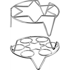 Lot de 2 grilles de cuisson rondes en acier inoxydable 304 pour cuisson à la vapeur - Neuf