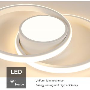TIANYI-Plafonnier LED, Rond Lampe de plafond 42W 4800LM, Moderne Luminaire Plafonnier pour Couloir Coucher Salle de Bains Cuisine Salon, Lumière Chaude 3000K, Longueur 40cm, Blanc - Neuf