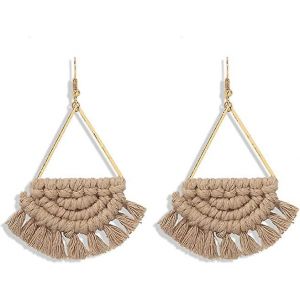 Boucles D¿Oreilles En Macramé Tassel Goutte Boucles D¿Oreilles Colorful Tassels Dangle Earring Cute Bohemian Fringe Dangling Earring Statement Jewelry Holiday Gift For Women - Neuf