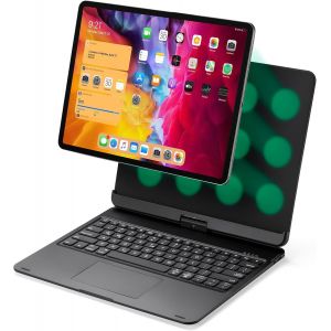 Clavier Magnétique Pour Ipad Pro 12,9"" 6Ème Génération 2022, Ipad Pro 12,9"" 5E 4E 3E Pavé Tactile - Rotation À 360 ° - Clavier Rétroéclairé Pliable Avec Pavé Tactile (Noir) - Neuf