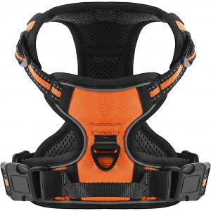 Eryi-Harnais Anti Traction Pour Chien, Réfléchissant Respirante Harnais Chien Avec Attache Devant Et Poignée Contrôle Sécurité, Arnet Pour Chien Facile À Mettre (Orange, M) - Neuf