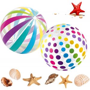 KAL-Lot De 2 Ballons Gonflables Arc-En-Ciel De 40 Cm - Idéal Pour La Piscine, La Plage Et La Piscine - Neuf
