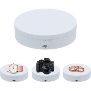 Nbgcm-Présentoir Rotatif À 360 Degrés Pour La Photographie 3kg Table Tournante Motorisée À 360° Pour La Présentation De Bijoux,Montres,Produits Numériques (Blanc) - Neuf